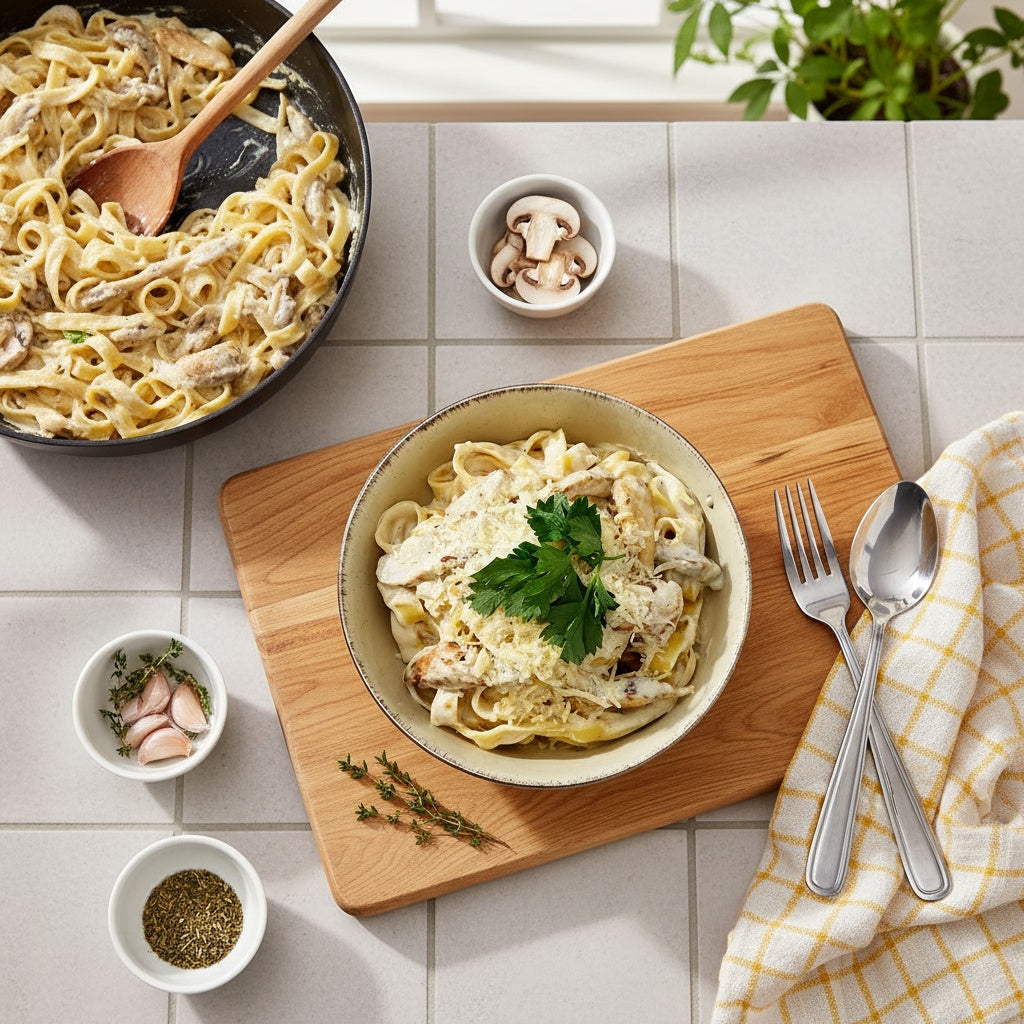 Fettuccine Alfredo pasta (XL, 2 Portions)
