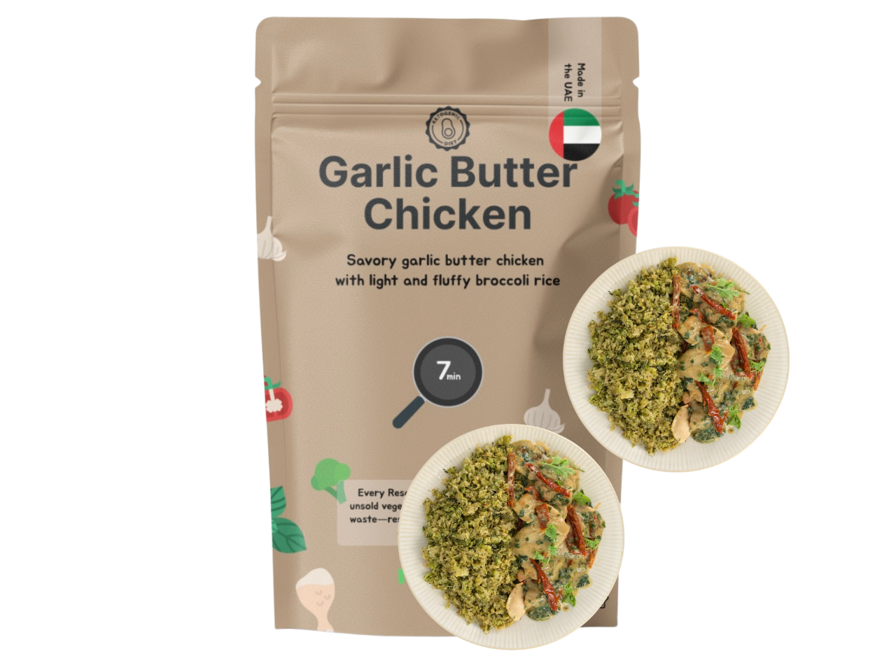 (Keto) Garlic Butter Chicken with Broccoli rice (XL, 2 Portions)