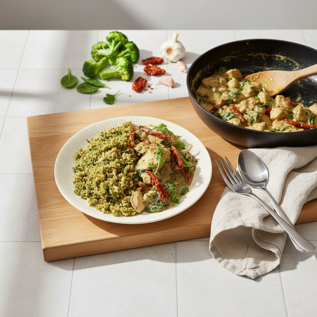 (Keto) Garlic Butter Chicken with Broccoli rice (XL, 2 Portions)