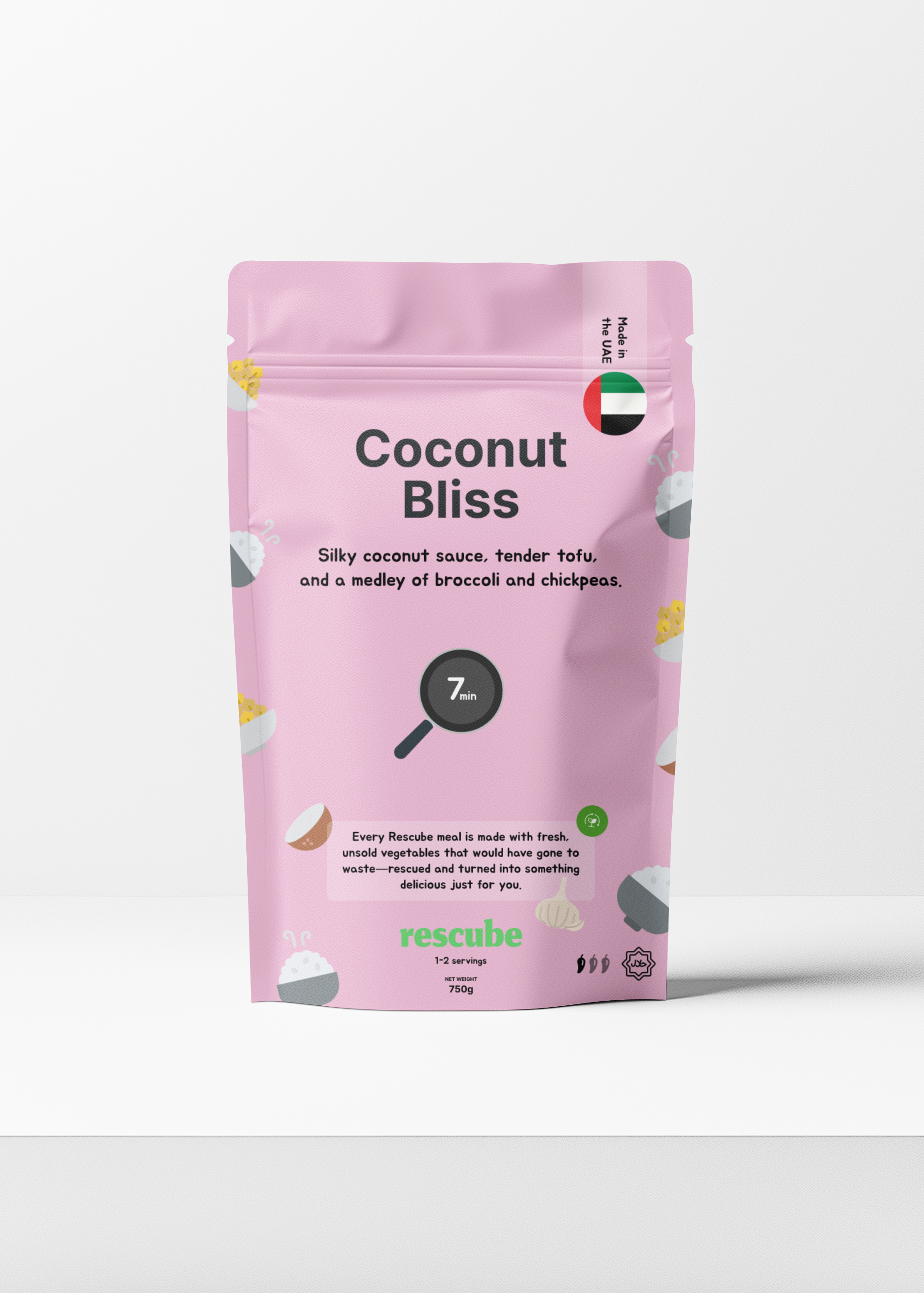 (Vegan) Coconut Bliss: Tofu - Broccoli & Chickpeas (XL, 2 Portions)