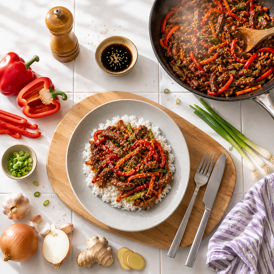 Asian Stir Fried Beef with Rice 450g