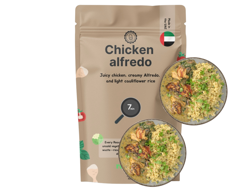 (Keto) Chicken Alfredo skillet with Cauliflower rice (XL, 2 Portions)