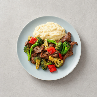 [PRE-ORDER] Keto Beef & Broccoli with Cauliflower Mash 450g