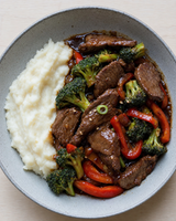 (Keto) Beef & Broccoli with cauliflower mash