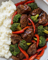 (Keto) Beef & Broccoli with cauliflower mash