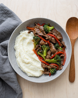 (Keto) Beef & Broccoli with cauliflower mash