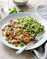 (Keto) Garlic Butter Chicken with Broccoli rice