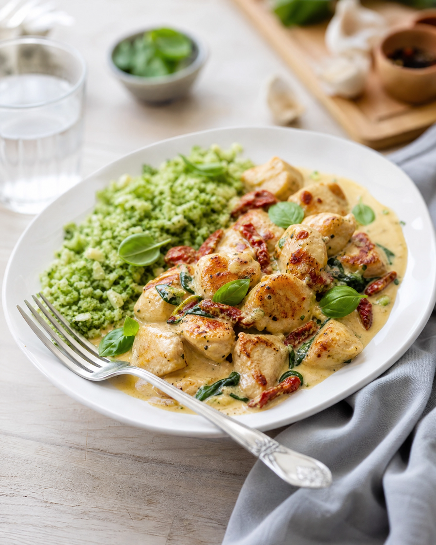 (Keto) Garlic Butter Chicken with Broccoli rice