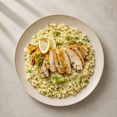 [PRE-ORDER] Keto Lemon & Herb Chicken with Cauliflower Rice 450g