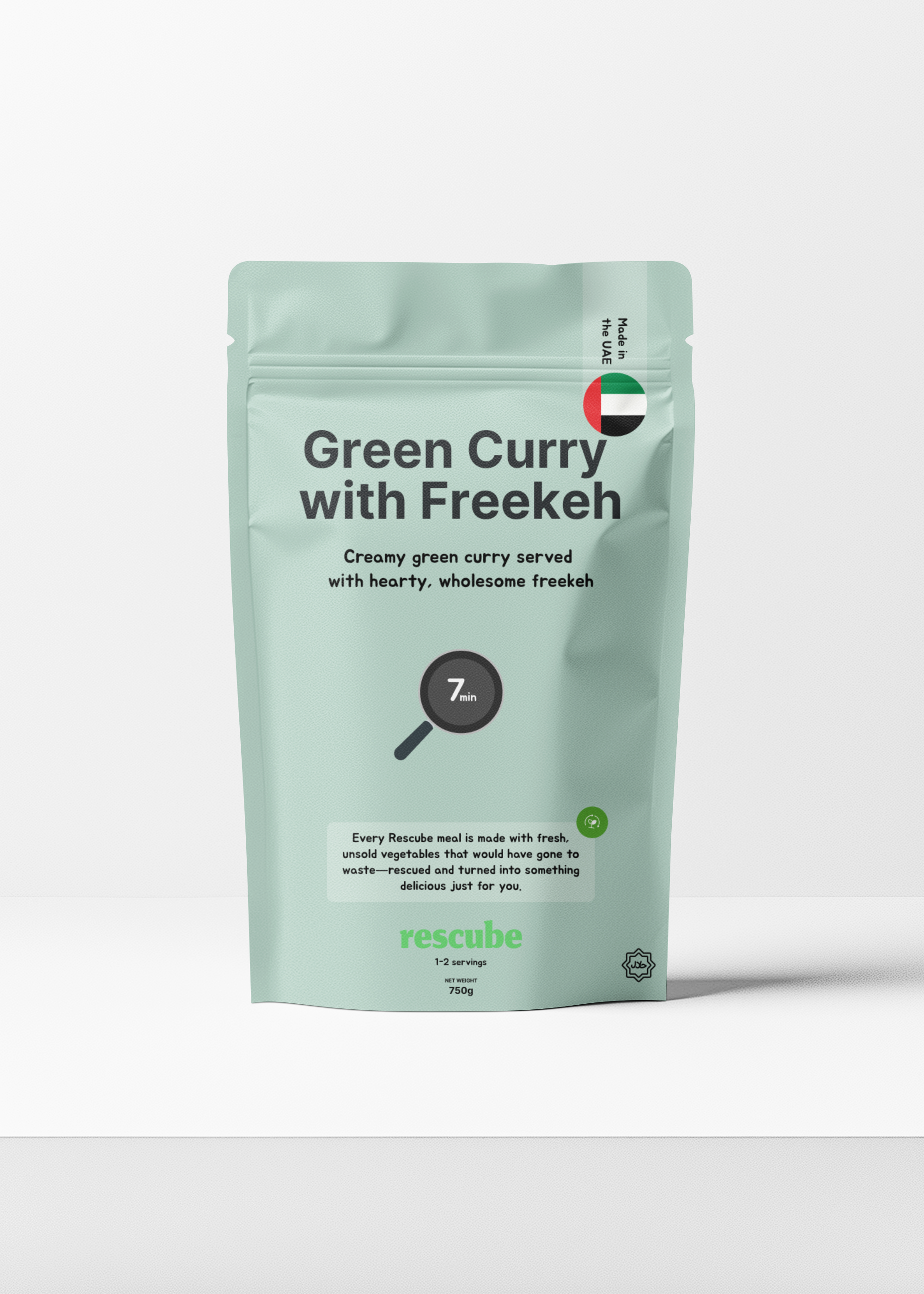 Green Curry with Freekeh (XL, 2 Portions)