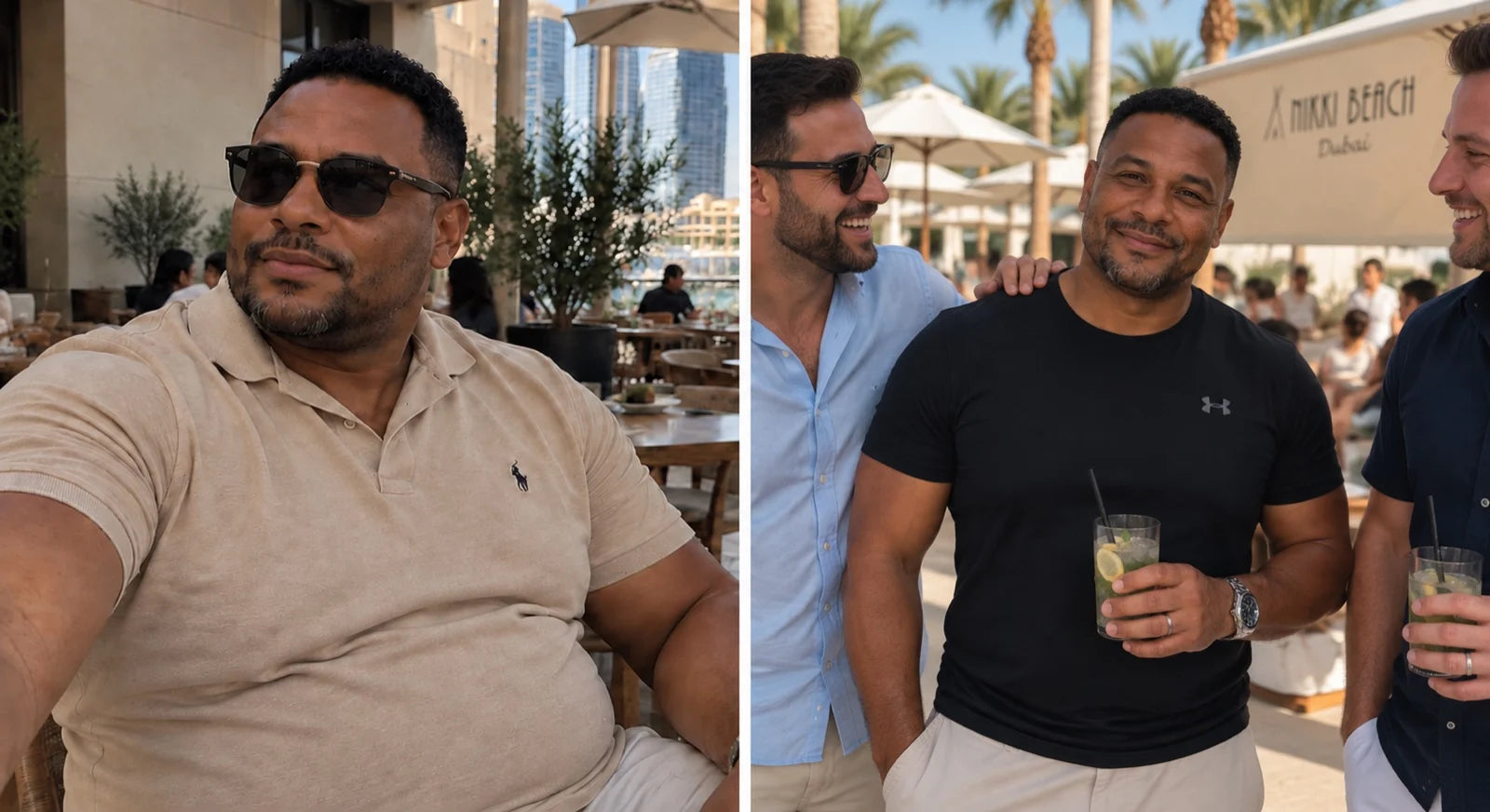 Kurtis’s supplied before-and-after weight-loss journey photos