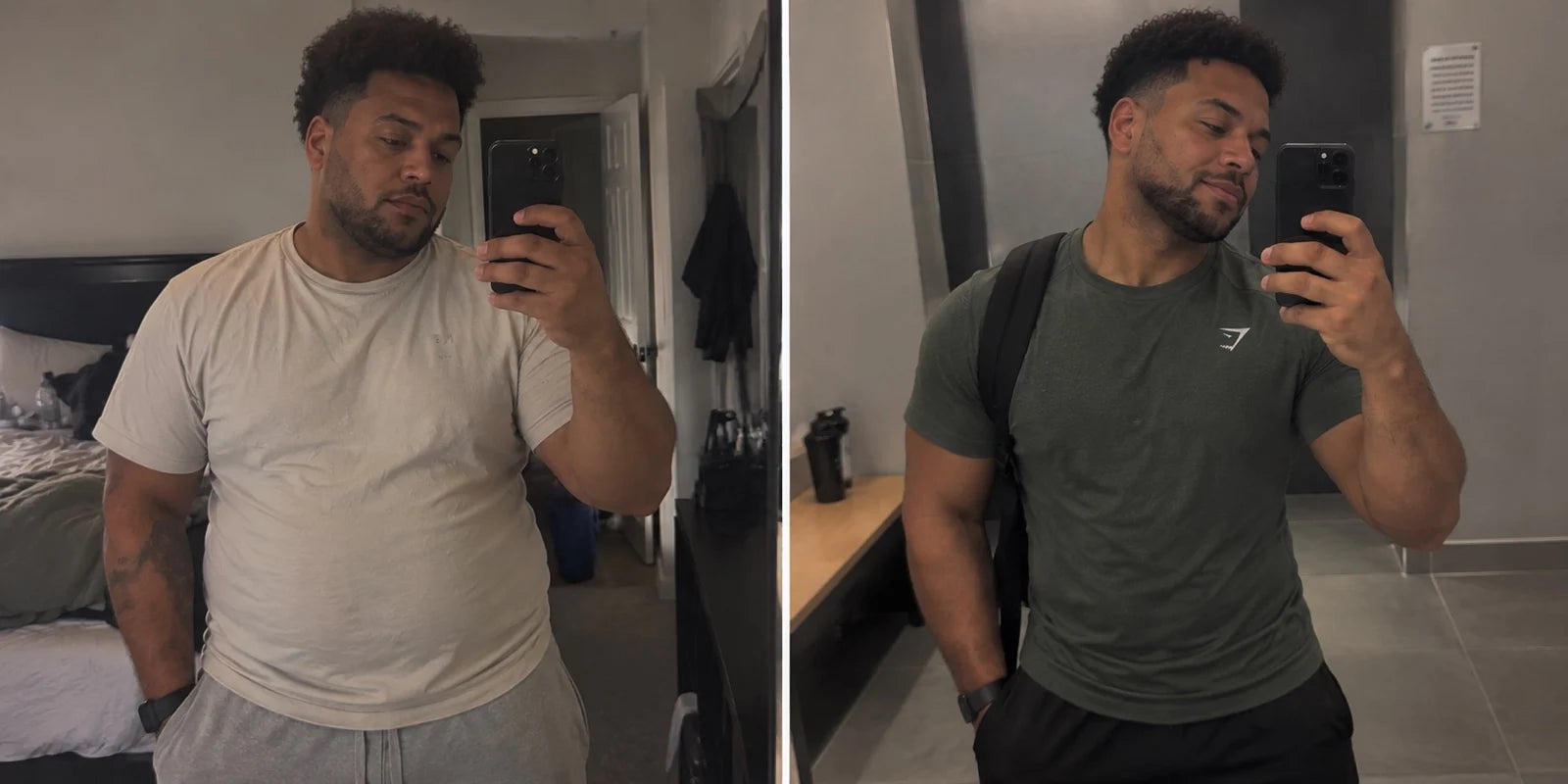 Youssef’s supplied before-and-after weight-loss journey photos